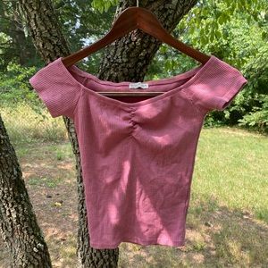 Pink off shoulder top